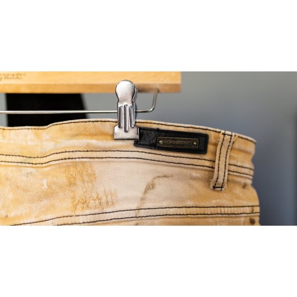 8IGHTH DSTRKT Graphic Tan Moto Jeans 40X34 - Picture 8 of 8